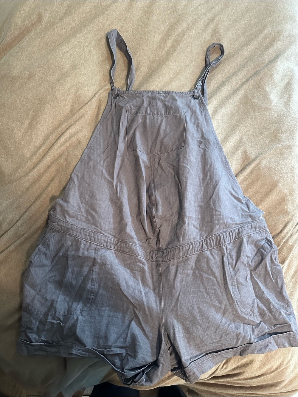 Isabel Maternity Gray Ribbed overalls
